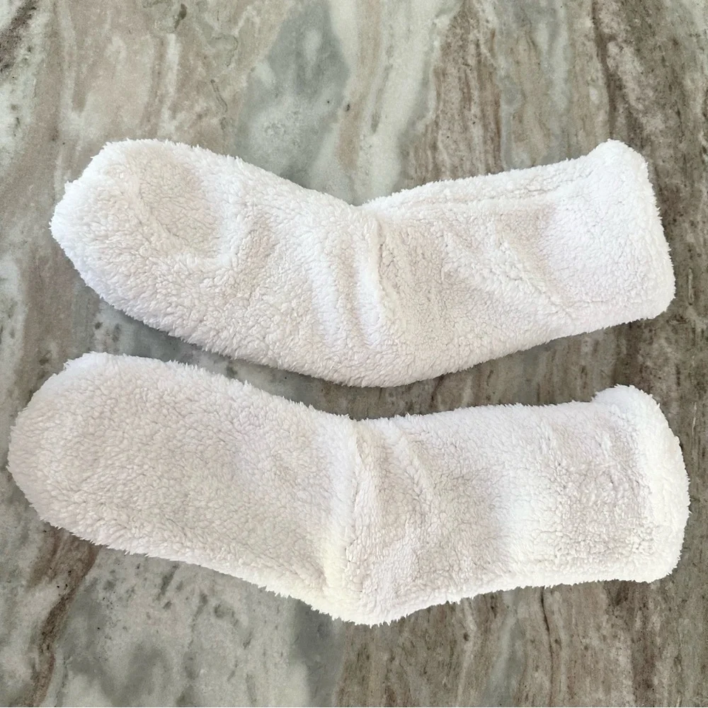 Soft & Cozy Sherpa Fleece Lined Striped Slipper Socks With Grippers & Pom Pom